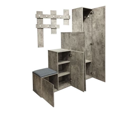 Έπιπλο εισόδου Nenich pakoworld σε γκρι oak απόχρωση 150x37x180εκ - ΕΠΙΠΛΑ ΕΙΣΟΔΟΥ στο Milonadakis.gr