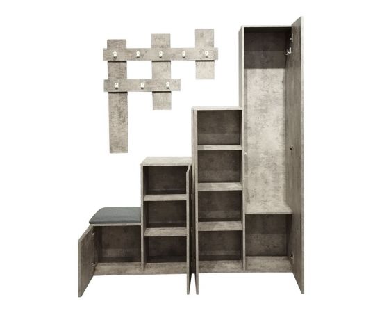 Έπιπλο εισόδου Nenich pakoworld σε γκρι oak απόχρωση 150x37x180εκ - ΕΠΙΠΛΑ ΕΙΣΟΔΟΥ στο Milonadakis.gr