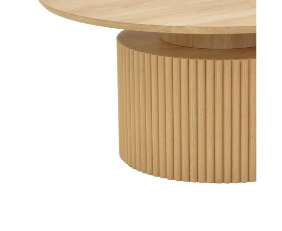 Τραπέζι σαλονιού Opols pakoworld mdf σε  φυσική απόχρωση Φ90x42εκ - ΤΡΑΠΕΖΑΚΙΑ ΣΑΛΟΝΙΟΥ στο Milonadakis.gr