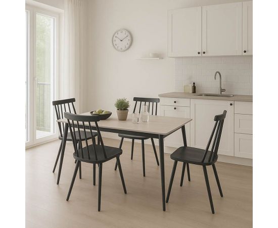 Τραπεζαρία Aurora I-Gustas pakoworld σετ 5τεμ sintered stone-μαύρο 120x60x75εκ - ΤΡΑΠΕΖΑΡΙΕΣ στο Milonadakis.gr