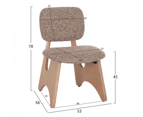ΚΑΡΕΚΛΑ ΤΡΑΠΕΖΑΡΙΑΣ BELLISI HM18248.01 ΚΑΦΕ ΥΦΑΣΜΑ-PLYWOOD ΧΡΩΜΑ ΔΡΥΟΣ 53x56x78Υεκ. - ΚΑΡΕΚΛΕΣ - ΠΟΛΥΘΡΟΝΕΣ ΕΣ. στο Milonadakis.gr