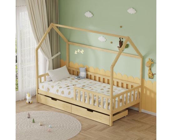 ΚΡΕΒΑΤΙ ΠΑΙΔΙΚΟ ΜΕ ΣΥΡΤΑΡΙΑ PHYLLIS HM724.01 τ.MONTESSORI ΦΥΣΙΚΟ 196x97x161Υεκ. - ΠΑΙΔΙΚΟ ΔΩΜΑΤΙΟ στο Milonadakis.gr
