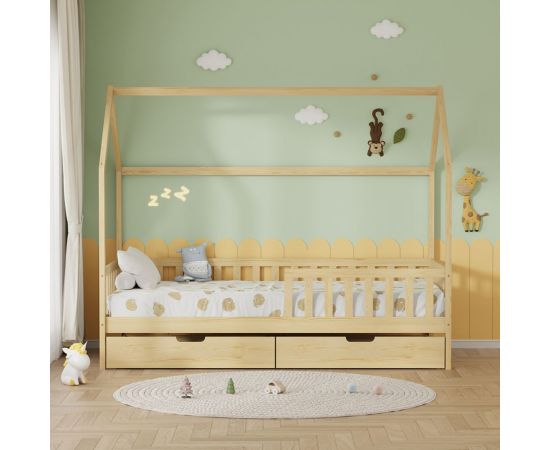 ΚΡΕΒΑΤΙ ΠΑΙΔΙΚΟ ΜΕ ΣΥΡΤΑΡΙΑ PHYLLIS HM724.01 τ.MONTESSORI ΦΥΣΙΚΟ 196x97x161Υεκ. - ΠΑΙΔΙΚΟ ΔΩΜΑΤΙΟ στο Milonadakis.gr