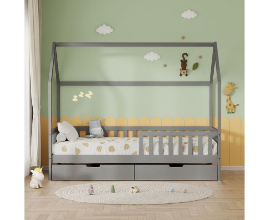 ΚΡΕΒΑΤΙ ΠΑΙΔΙΚΟ ΜΕ ΣΥΡΤΑΡΙΑ PHYLLIS HM724.05 τ.MONTESSORI ΓΚΡΙ 196x97x161Υεκ. - ΠΑΙΔΙΚΟ ΔΩΜΑΤΙΟ στο Milonadakis.gr