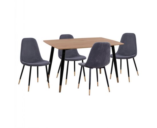 ΣΕΤ ΤΡΑΠΕΖΑΡΙΑΣ 5ΤΜΧ ALIZA HM11196.01 MDF TOP-ΒΕΛΟΥΔΟ ΓΚΡΙ & ΜΕΤΑΛΛΟ ΜΑΥΡΟ - ΤΡΑΠΕΖΑΡΙΕΣ στο Milonadakis.gr