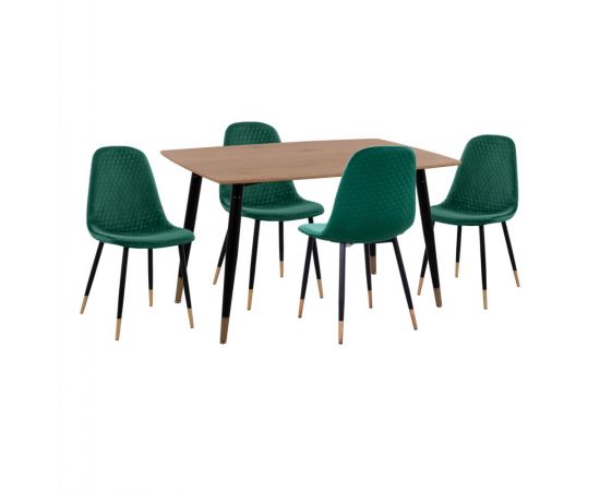 ΣΕΤ ΤΡΑΠΕΖΑΡΙΑΣ 5ΤΜΧ ALIZA HM11196.03 MDF TOP-ΒΕΛΟΥΔΟ ΚΥΠΑΡΙΣΣΙ & ΜΕΤΑΛΛΟ ΜΑΥΡΟ - ΤΡΑΠΕΖΑΡΙΕΣ στο Milonadakis.gr