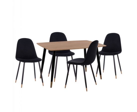 ΣΕΤ ΤΡΑΠΕΖΑΡΙΑΣ 5ΤΜΧ ALIZA HM11196.09 MDF TOP-ΒΕΛΟΥΔΟ & ΜΕΤΑΛΛΟ ΣΕ ΜΑΥΡΟ - ΤΡΑΠΕΖΑΡΙΕΣ στο Milonadakis.gr
