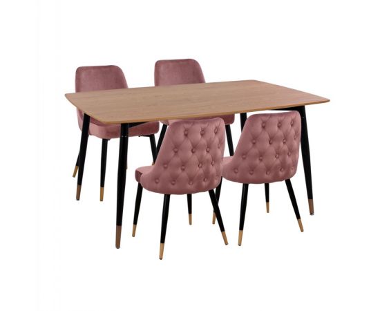 ΣΕΤ ΤΡΑΠΕΖΑΡΙΑΣ 5ΤΜΧ JOLIE HM11198.02 MDF TOP-ΒΕΛΟΥΔΟ ΣΑΠΙΟ ΜΗΛΟ & ΜΕΤΑΛΛΟ ΜΑΥΡΟ - ΤΡΑΠΕΖΑΡΙΕΣ στο Milonadakis.gr