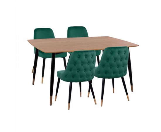 ΣΕΤ ΤΡΑΠΕΖΑΡΙΑΣ 5ΤΜΧ JOLIE HM11198.03 MDF TOP-ΒΕΛΟΥΔΟ ΚΥΠΑΡΙΣΣΙ & ΜΕΤΑΛΛΟ ΜΑΥΡΟ - ΤΡΑΠΕΖΑΡΙΕΣ στο Milonadakis.gr