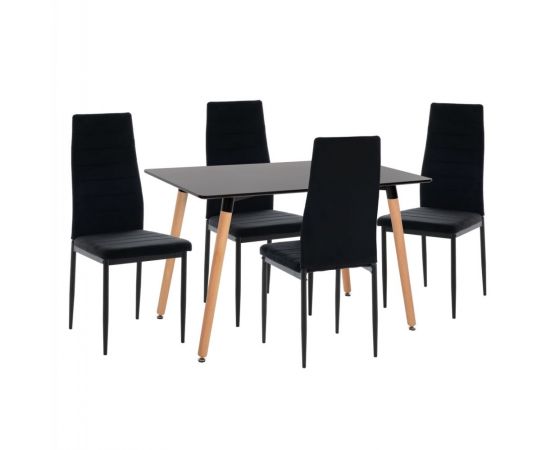 ΣΕΤ ΤΡΑΠΕΖΑΡΙΑΣ 5ΤΜΧ MINIMAL HM21173 MDF TOP ΜΑΥΡΟ-ΒΕΛΟΥΔΟ & ΜΕΤΑΛΛΟ ΜΑΥΡΟ - ΤΡΑΠΕΖΑΡΙΕΣ στο Milonadakis.gr