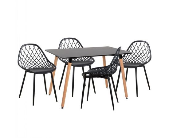 ΣΕΤ ΤΡΑΠΕΖΑΡΙΑΣ 5ΤΜΧ LIO HM21175 MDF TOP & ΠΟΛΥΠΡΟΠΥΛΕΝΙΟ ΣΕ ΜΑΥΡΟ - ΤΡΑΠΕΖΑΡΙΕΣ στο Milonadakis.gr