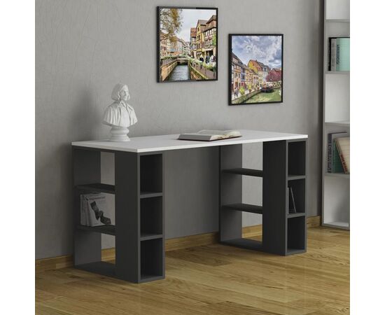 Γραφείο Colmar pakoworld σε λευκή-ανθρακί απόχρωση 140x60x75εκ - ΓΡΑΦΕΙΑ στο Milonadakis.gr