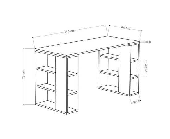 Γραφείο Colmar pakoworld σε oak απόχρωση 140x60x75εκ - ΓΡΑΦΕΙΑ στο Milonadakis.gr