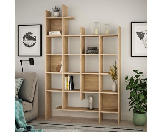 Βιβλιοθήκη Manco pakoworld σε oak απόχρωση 122x25.5x188εκ - ΒΙΒΛΙΟΘΗΚΕΣ στο Milonadakis.gr