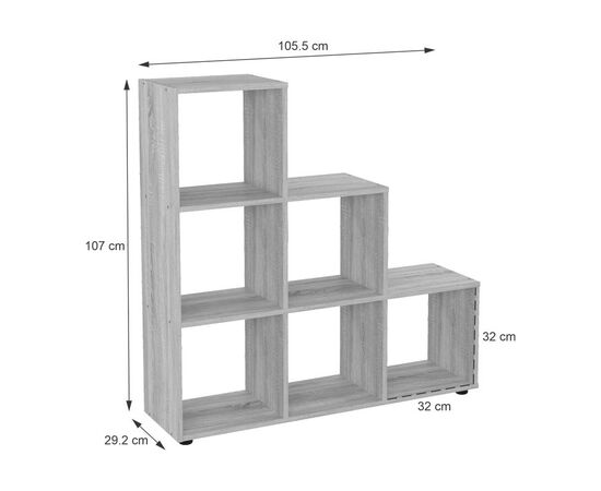 Βιβλιοθήκη Schody pakoworld σε oak απόχρωση 105.5x29.2x107εκ - ΒΙΒΛΙΟΘΗΚΕΣ στο Milonadakis.gr