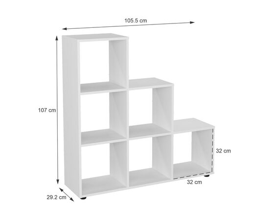 Βιβλιοθήκη Schody pakoworld σε λευκή απόχρωση 105.5x29.2x107εκ - ΒΙΒΛΙΟΘΗΚΕΣ στο Milonadakis.gr