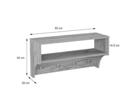 Κρεμάστρα Crosta pakoworld σε oak απόχρωση 80x28x40εκ - ΕΠΙΠΛΑ ΕΙΣΟΔΟΥ στο Milonadakis.gr