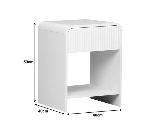 Κομοδίνο Zeplen pakoworld MDF σε λευκή απόχρωση 40x40x53εκ - ΚΟΜΟΔΙΝΑ στο Milonadakis.gr