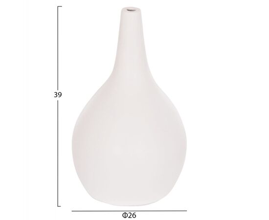 ΕΠΙΤΡΑΠΕΖΙΟ ΔΙΑΚΟΣΜΗΤΙΚΟ ΒΑΖΟ DENI HM4663.02L ΤΕΡΑΚΟΤΑ ΣΕ ΛΕΥΚΟ--Φ26x39Υεκ - ΑΝΤΙΚΕΙΜΕΝΑ στο Milonadakis.gr