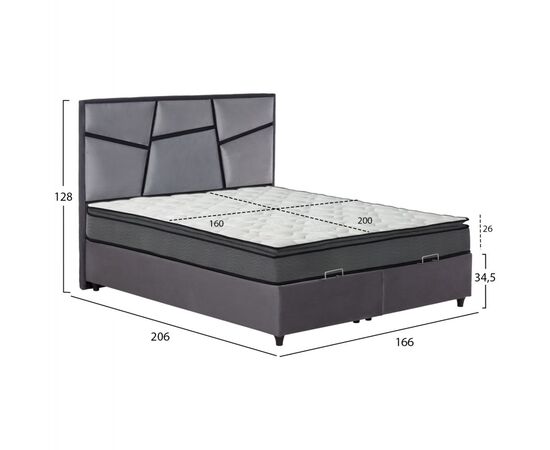 ΚΡΕΒΑΤΙ ΔΙΠΛΟ ΜΕ ΣΤΡΩΜΑ & ΑΠΟΘ.ΧΩΡΟ IRIDA HM21166 ΓΚΡΙ ΒΕΛΟΥΔΟ--ΓΙΑ 160x200εκ - ΚΡΕΒΑΤΙΑ στο Milonadakis.gr