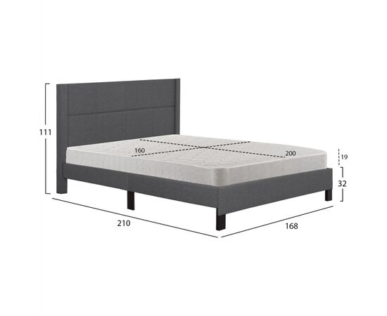 ΚΡΕΒΑΤΙ ΔΙΠΛΟ & ΣΤΡΩΜΑ TRILLOP HM21202.12 ΓΚΡΙ ΥΦΑΣΜΑ--ΓΙΑ 160x200εκ - ΚΡΕΒΑΤΙΑ στο Milonadakis.gr