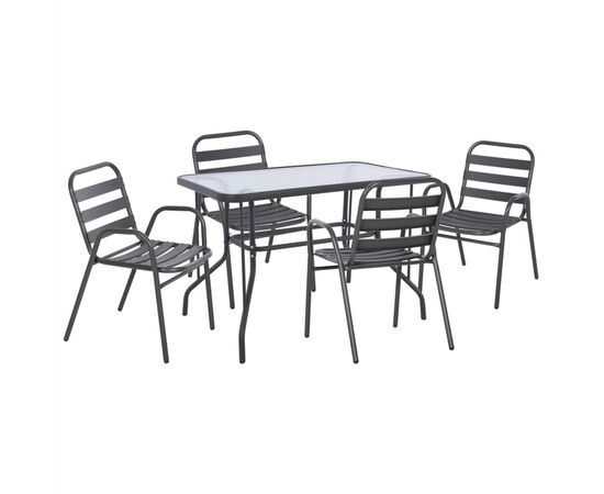 ΣΕΤ ΤΡΑΠΕΖΑΡΙΑΣ 5ΤΜΧ ADAM HM21219 ΚΑΡΕΚΛΕΣ ΜΕΤΑΛΛΙΚΕΣ & ΤΡΑΠΕΖΙ 110x60 ΓΚΡΙ - ΣΕΤ ΤΡΑΠΕΖΑΡΙΕΣ στο Milonadakis.gr