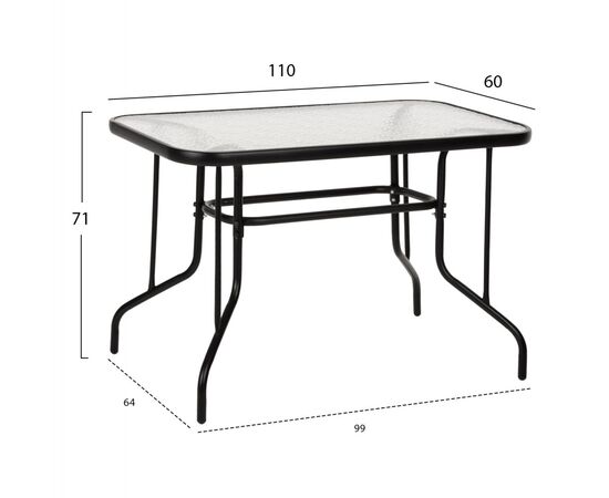 ΣΕΤ ΤΡΑΠΕΖΑΡΙΑΣ 5ΤΜΧ ADAM HM21219.01 ΚΑΡΕΚΛΕΣ ΜΕΤΑΛΛΙΚΕΣ & ΤΡΑΠΕΖΙ 110x60 ΜΑΥΡΟ - ΣΕΤ ΤΡΑΠΕΖΑΡΙΕΣ στο Milonadakis.gr