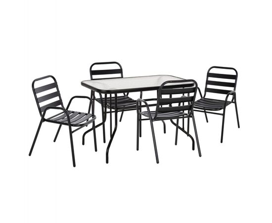 ΣΕΤ ΤΡΑΠΕΖΑΡΙΑΣ 5ΤΜΧ ADAM HM21219.01 ΚΑΡΕΚΛΕΣ ΜΕΤΑΛΛΙΚΕΣ & ΤΡΑΠΕΖΙ 110x60 ΜΑΥΡΟ - ΣΕΤ ΤΡΑΠΕΖΑΡΙΕΣ στο Milonadakis.gr