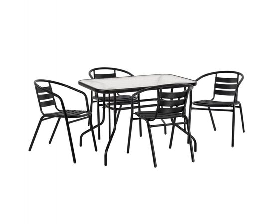 ΣΕΤ ΤΡΑΠΕΖΑΡΙΑΣ 5ΤΜΧ ADAM HM21220 ΚΑΡΕΚΛΕΣ ΜΕΤΑΛΛΙΚΕΣ & ΤΡΑΠΕΖΙ 110x60 ΜΑΥΡΟ - ΣΕΤ ΤΡΑΠΕΖΑΡΙΕΣ στο Milonadakis.gr