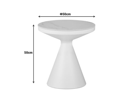Βοηθητικά τραπέζια Coozlin Inart sintered stone σε απόχρωση λευκό μαρμάρου με λευκό μέταλλο - ΒΟΗΘΗΤΙΚΑ ΤΡΑΠΕΖΑΚΙΑ στο Milonadakis.gr