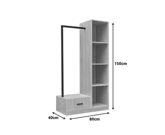 Έπιπλο εισόδου Erdeco pakoworld mdf σε φυσική απόχρωση 80x40x150εκ - ΝΤΟΥΛΑΠΕΣ στο Milonadakis.gr