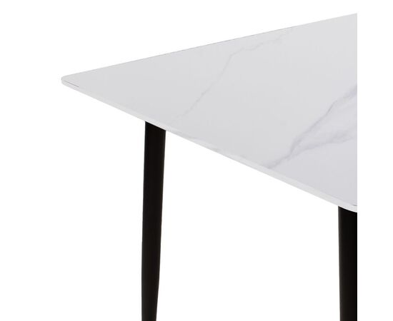 Τραπεζαρία Gustas-Bella pakoworld σετ 5τμχ  λευκό μαρμάρου sintered stone-γκρι βελούδο 120x60x75εκ - ΤΡΑΠΕΖΑΡΙΕΣ στο Milonadakis.gr