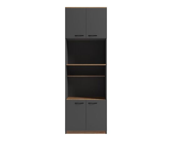 Ντουλάπα κουζίνας Rowan pakoworld σε oak-ανθρακί απόχρωση 60x42x182εκ - ΟΡΓΑΝΩΣΗ ΣΠΙΤΙΟΥ στο Milonadakis.gr