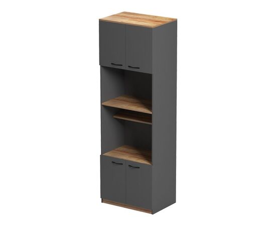 Ντουλάπα κουζίνας Rowan pakoworld σε oak-ανθρακί απόχρωση 60x42x182εκ - ΟΡΓΑΝΩΣΗ ΣΠΙΤΙΟΥ στο Milonadakis.gr
