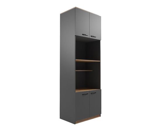 Ντουλάπα κουζίνας Rowan pakoworld σε oak-ανθρακί απόχρωση 60x42x182εκ - ΟΡΓΑΝΩΣΗ ΣΠΙΤΙΟΥ στο Milonadakis.gr