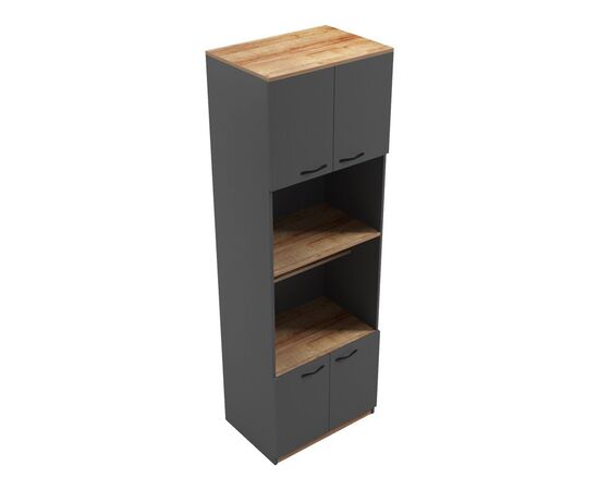 Ντουλάπα κουζίνας Rowan pakoworld σε oak-ανθρακί απόχρωση 60x42x182εκ - ΟΡΓΑΝΩΣΗ ΣΠΙΤΙΟΥ στο Milonadakis.gr