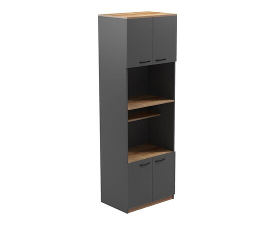 Ντουλάπα κουζίνας Rowan pakoworld σε oak-ανθρακί απόχρωση 60x42x182εκ - ΟΡΓΑΝΩΣΗ ΣΠΙΤΙΟΥ στο Milonadakis.gr