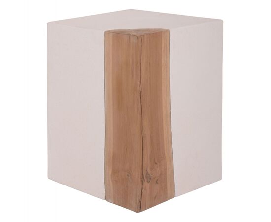 ΒΟΗΘΗΤΙΚΟ ΤΡΑΠΕΖΙ LEIA HM18163.02 FIBER CEMENT ΛΕΥΚΟ-ΞΥΛΟ TEAK 32.5x32.5x46Υεκ. - ΤΡΑΠΕΖΙΑ ΚΟΥΖΙΝΑΣ στο Milonadakis.gr
