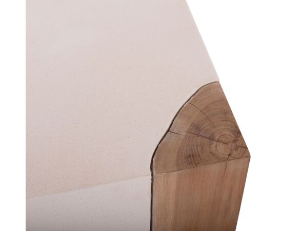 ΒΟΗΘΗΤΙΚΟ ΤΡΑΠΕΖΙ LEIA HM18163.02 FIBER CEMENT ΛΕΥΚΟ-ΞΥΛΟ TEAK 32.5x32.5x46Υεκ. - ΤΡΑΠΕΖΙΑ ΚΟΥΖΙΝΑΣ στο Milonadakis.gr