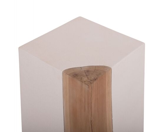 ΒΟΗΘΗΤΙΚΟ ΤΡΑΠΕΖΙ LEIA HM18163.02 FIBER CEMENT ΛΕΥΚΟ-ΞΥΛΟ TEAK 32.5x32.5x46Υεκ. - ΤΡΑΠΕΖΙΑ ΚΟΥΖΙΝΑΣ στο Milonadakis.gr