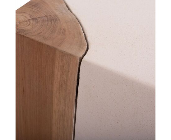 ΒΟΗΘΗΤΙΚΟ ΤΡΑΠΕΖΙ LEIA HM18163.02 FIBER CEMENT ΛΕΥΚΟ-ΞΥΛΟ TEAK 32.5x32.5x46Υεκ. - ΤΡΑΠΕΖΙΑ ΚΟΥΖΙΝΑΣ στο Milonadakis.gr
