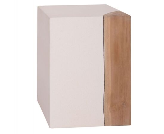 ΒΟΗΘΗΤΙΚΟ ΤΡΑΠΕΖΙ LEIA HM18163.02 FIBER CEMENT ΛΕΥΚΟ-ΞΥΛΟ TEAK 32.5x32.5x46Υεκ. - ΤΡΑΠΕΖΙΑ ΚΟΥΖΙΝΑΣ στο Milonadakis.gr