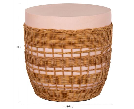 ΒΟΗΘΗΤΙΚΟ ΤΡΑΠΕΖΙ VILHENA HM18166 FIBER CEMENT ΡΟΖ-RATTAN ΦΥΣΙΚΟ Φ44.5x45Υεκ. - ΤΡΑΠΕΖΙΑ ΚΟΥΖΙΝΑΣ στο Milonadakis.gr