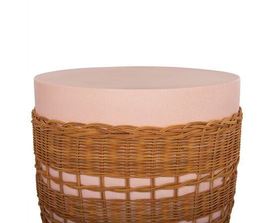 ΒΟΗΘΗΤΙΚΟ ΤΡΑΠΕΖΙ VILHENA HM18166 FIBER CEMENT ΡΟΖ-RATTAN ΦΥΣΙΚΟ Φ44.5x45Υεκ. - ΤΡΑΠΕΖΙΑ ΚΟΥΖΙΝΑΣ στο Milonadakis.gr