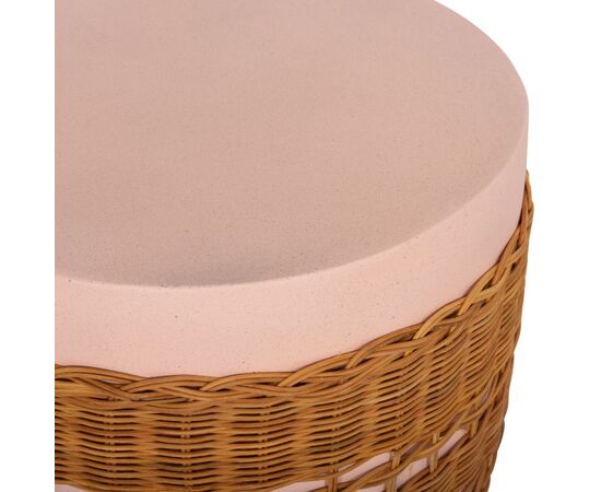 ΒΟΗΘΗΤΙΚΟ ΤΡΑΠΕΖΙ VILHENA HM18166 FIBER CEMENT ΡΟΖ-RATTAN ΦΥΣΙΚΟ Φ44.5x45Υεκ. - ΤΡΑΠΕΖΙΑ ΚΟΥΖΙΝΑΣ στο Milonadakis.gr