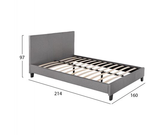 ΚΡΕΒΑΤΙ BECCA ΑΠΟ ΥΦΑΣΜΑ ΓΚΡΙ HM553.11 ΓΙΑ ΣΤΡΩΜΑ 150x200 EK. - ΚΡΕΒΑΤΙΑ στο Milonadakis.gr