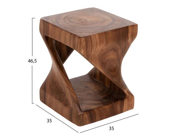ΣΚΑΜΠΟ GEBO HM9754.11 ΤΕΤΡΑΓΩΝΟ--ΞΥΛΟ SUAR ΣΕ ΚΑΡΥΔΙ 35x35x46.5Yεκ. - ΠΟΥΦ - ΣΚΑΜΠΟ - ΜΠΑΟΥΛΟ στο Milonadakis.gr