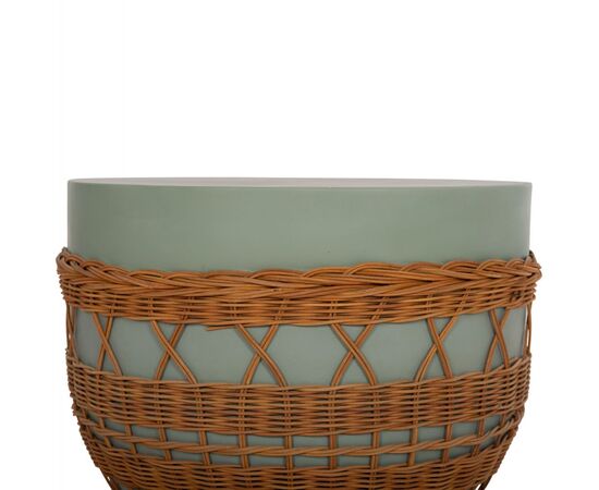 ΤΡΑΠΕΖΙ ΣΑΛΟΝΙΟΥ VILHENA HM18165 FIBER CEMENT ΠΡΑΣΙΝΟ-RATTAN ΦΥΣΙΚΟ Φ56x47Υεκ. - ΤΡΑΠΕΖΙΑ ΚΟΥΖΙΝΑΣ στο Milonadakis.gr