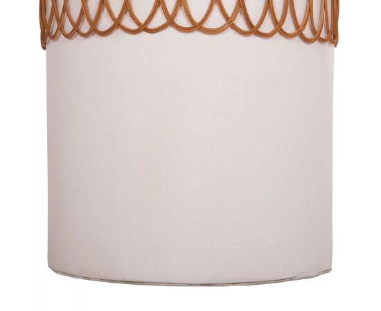 ΤΡΑΠΕΖΙ ΤΡΑΠΕΖΑΡΙΑΣ PRILEP HM18159.02 FIBER CEMENT ΛΕΥΚΟ & RATTAN--Φ60x76,5Υεκ - ΤΡΑΠΕΖΙΑ ΚΟΥΖΙΝΑΣ στο Milonadakis.gr