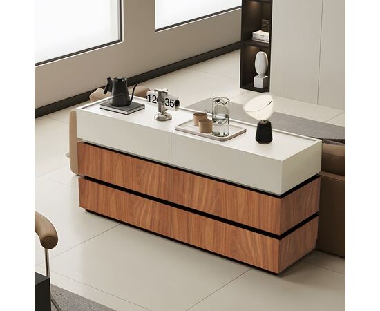 Συρταριέρα Sonlen pakoworld mdf σε καρυδί-μπεζ απόχρωση 120x40x72εκ - ΣΥΡΤΑΡΙΕΡΕΣ - ΤΟΥΑΛΕΤΕΣ στο Milonadakis.gr